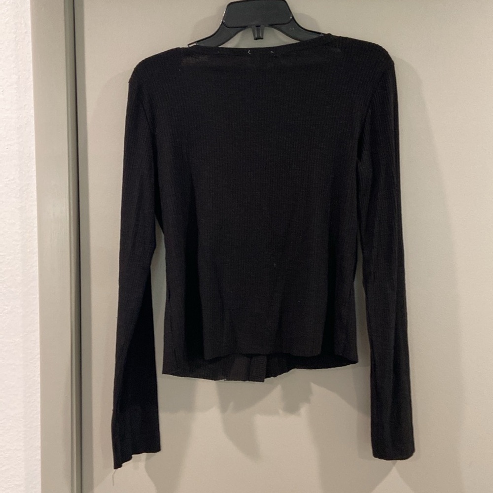 Hem & Thread Black Ribbed Cardigan - Picture 2 of 3